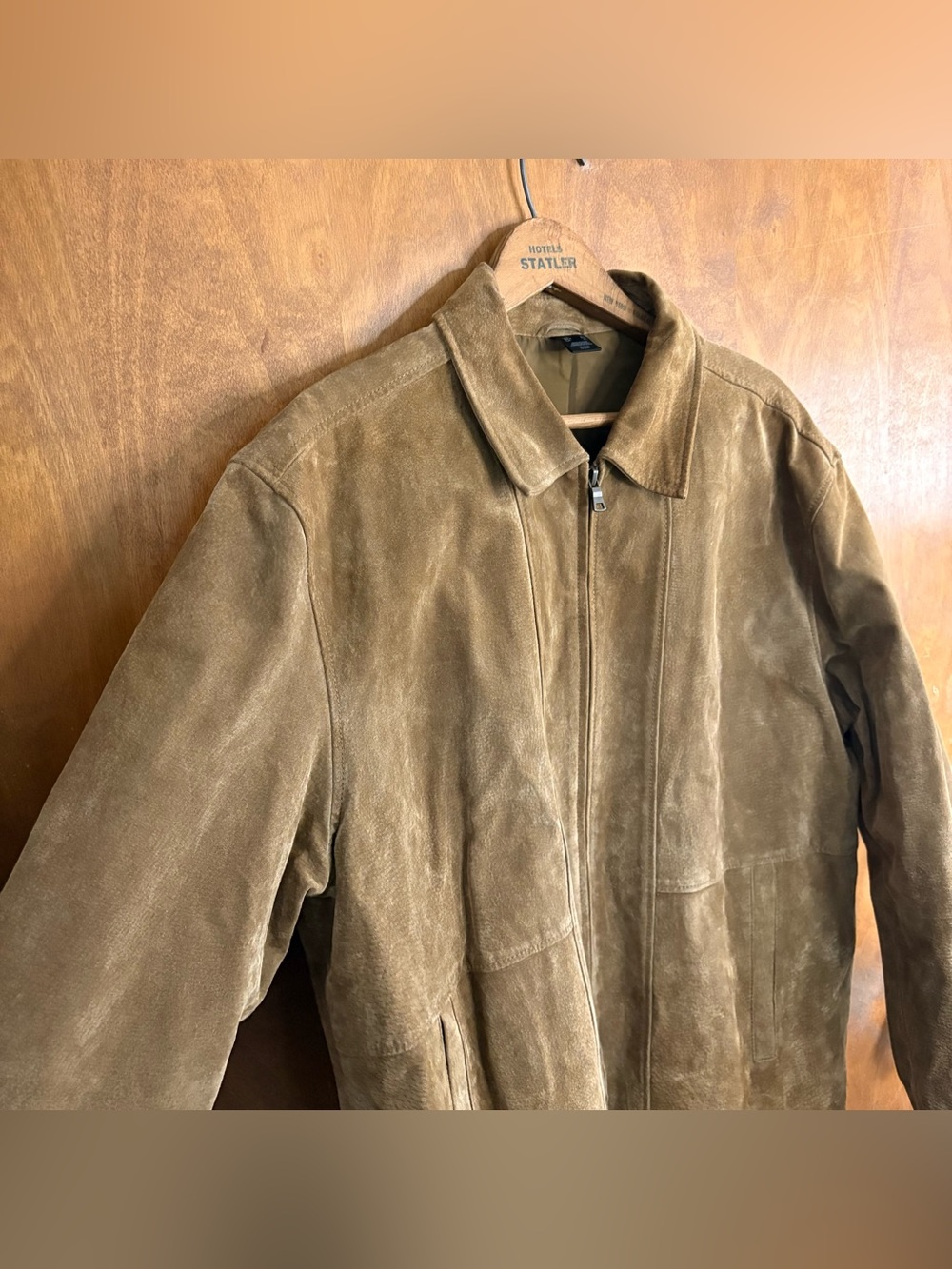 Vintage Tan Brown Suede Leather Zip Up Jacket XL Country Western Rodeo Festival - Picture 5 of 14